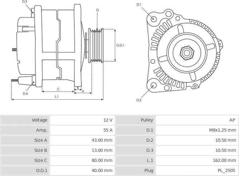 Mitsubishi A7TA1777 - Генератор autodnr.net