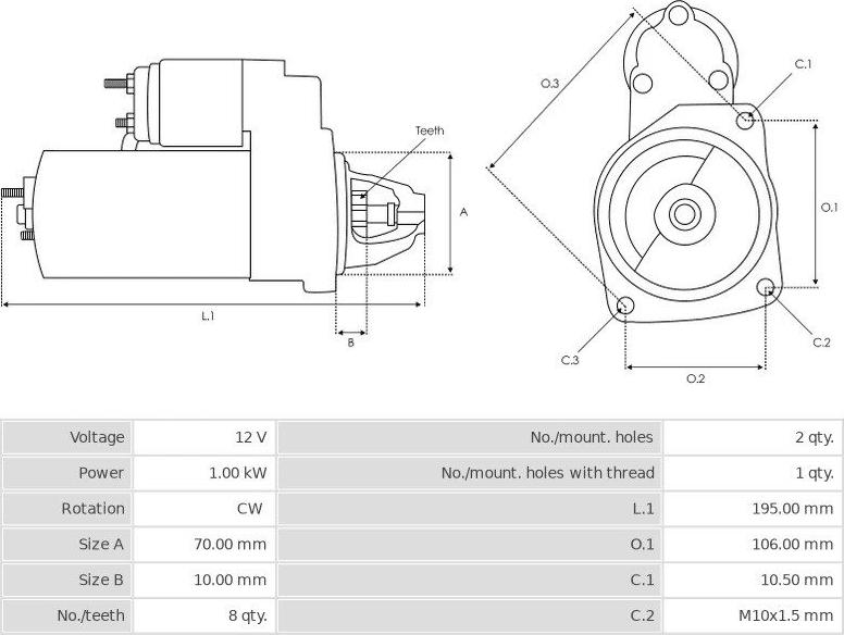 Mitsubishi M0T84585 - Стартер avtokuzovplus.com.ua