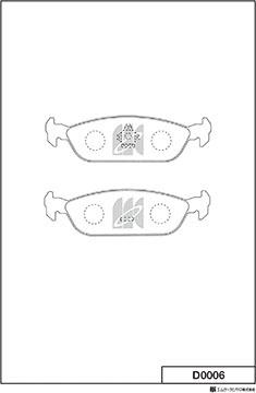 MK Kashiyama D0006 - Тормозные колодки, дисковые, комплект avtokuzovplus.com.ua