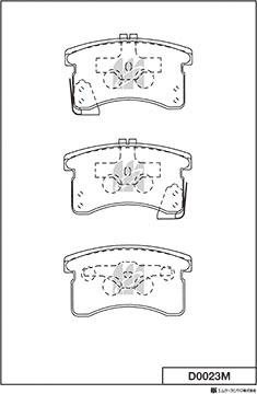 MK Kashiyama D0023M - Тормозные колодки, дисковые, комплект avtokuzovplus.com.ua