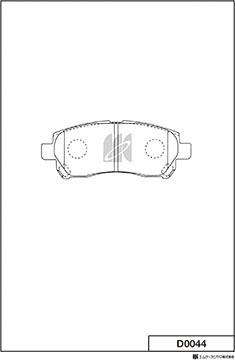 MK Kashiyama D0044 - Тормозные колодки, дисковые, комплект avtokuzovplus.com.ua