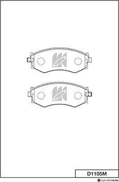 MK Kashiyama D1105M - Тормозные колодки, дисковые, комплект avtokuzovplus.com.ua