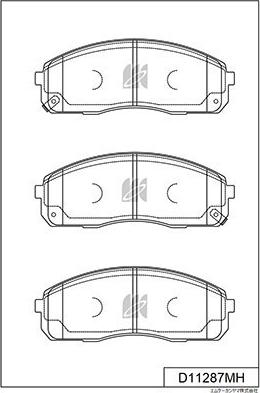 MK Kashiyama D11287MH - Гальмівні колодки, дискові гальма autocars.com.ua