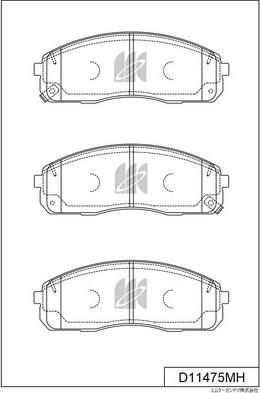 MK Kashiyama D11475MH - Тормозные колодки, дисковые, комплект avtokuzovplus.com.ua