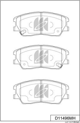 MK Kashiyama D11496MH - Тормозные колодки, дисковые, комплект avtokuzovplus.com.ua