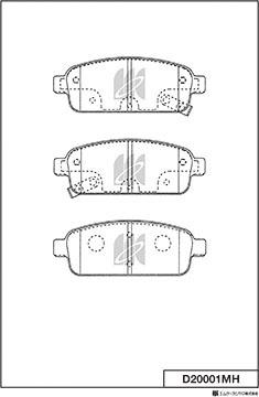 MK Kashiyama D20001MH - Тормозные колодки, дисковые, комплект avtokuzovplus.com.ua