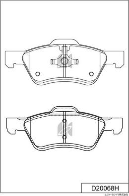 MK Kashiyama D20068H - Тормозные колодки, дисковые, комплект avtokuzovplus.com.ua