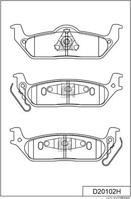 MK Kashiyama D20102H - Тормозные колодки, дисковые, комплект avtokuzovplus.com.ua
