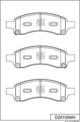 MK Kashiyama D20105MH - Гальмівні колодки, дискові гальма autocars.com.ua