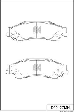 MK Kashiyama D20127MH - Гальмівні колодки, дискові гальма autocars.com.ua