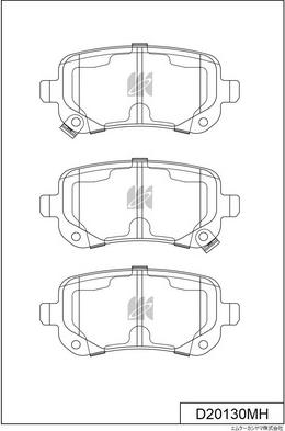 MK Kashiyama D20130MH - Тормозные колодки, дисковые, комплект avtokuzovplus.com.ua