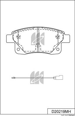 MK Kashiyama D20219MH - Тормозные колодки, дисковые, комплект avtokuzovplus.com.ua