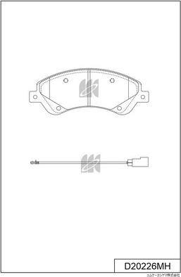 MK Kashiyama D20226MH - Тормозные колодки, дисковые, комплект avtokuzovplus.com.ua