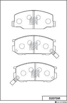 MK Kashiyama D2075M - Тормозные колодки, дисковые, комплект avtokuzovplus.com.ua