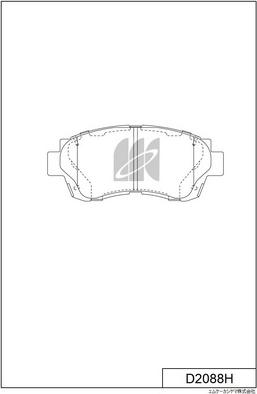 MK Kashiyama D2088H - Тормозные колодки, дисковые, комплект avtokuzovplus.com.ua