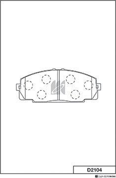 MK Kashiyama D2104 - Тормозные колодки, дисковые, комплект avtokuzovplus.com.ua