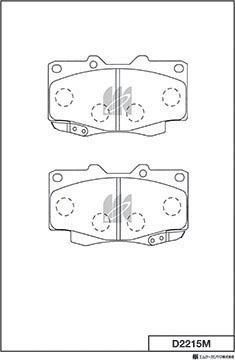 MK Kashiyama D2215M - Тормозные колодки, дисковые, комплект avtokuzovplus.com.ua