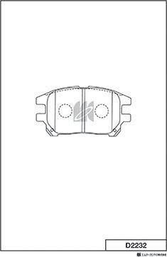 MK Kashiyama D2232 - Тормозные колодки, дисковые, комплект avtokuzovplus.com.ua