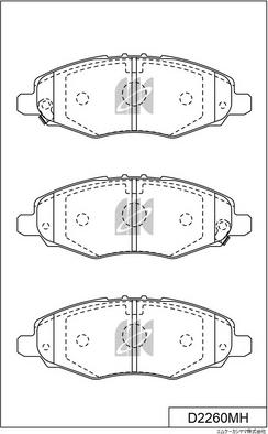 MK Kashiyama D2260MH - Гальмівні колодки, дискові гальма autocars.com.ua