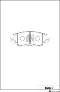 MK Kashiyama D2274 - Тормозные колодки, дисковые, комплект avtokuzovplus.com.ua