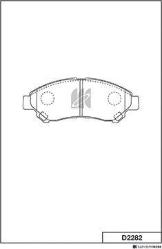 MK Kashiyama D2282 - Тормозные колодки, дисковые, комплект avtokuzovplus.com.ua