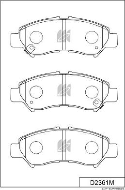 MK Kashiyama D2361M - Тормозные колодки, дисковые, комплект avtokuzovplus.com.ua
