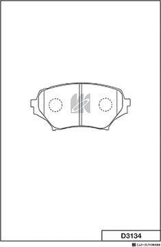 MK Kashiyama D3134 - Тормозные колодки, дисковые, комплект avtokuzovplus.com.ua