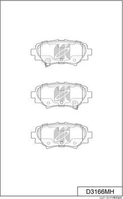 MK Kashiyama D3166MH - Тормозные колодки, дисковые, комплект avtokuzovplus.com.ua