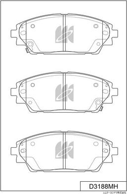 MK Kashiyama D3188MH - Гальмівні колодки, дискові гальма autocars.com.ua