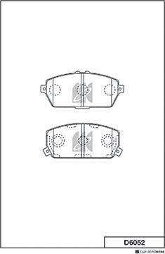 MK Kashiyama D6052 - Тормозные колодки, дисковые, комплект avtokuzovplus.com.ua