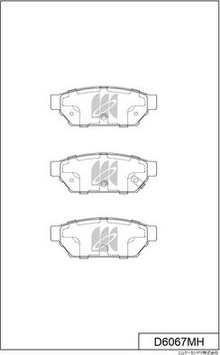MK Kashiyama D6067MH - Тормозные колодки, дисковые, комплект avtokuzovplus.com.ua