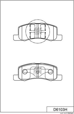 MK Kashiyama D6103H - Тормозные колодки, дисковые, комплект avtokuzovplus.com.ua