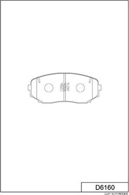 MK Kashiyama D6160 - Тормозные колодки, дисковые, комплект avtokuzovplus.com.ua