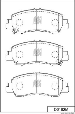 MK Kashiyama D6162M - Тормозные колодки, дисковые, комплект avtokuzovplus.com.ua