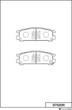 MK Kashiyama D7020M - Тормозные колодки, дисковые, комплект avtokuzovplus.com.ua