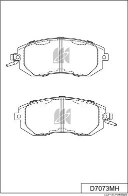 MK Kashiyama D7073MH - Тормозные колодки, дисковые, комплект avtokuzovplus.com.ua