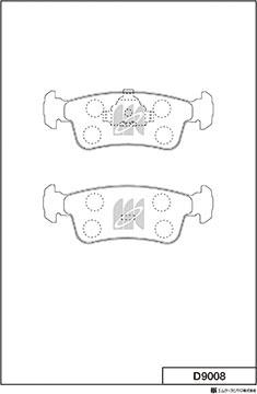 MK Kashiyama D9008 - Тормозные колодки, дисковые, комплект avtokuzovplus.com.ua