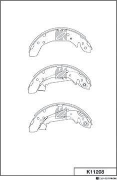 MK Kashiyama K11208 - Комплект тормозных колодок, барабанные avtokuzovplus.com.ua