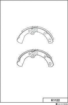 MK Kashiyama K1122 - Комплект гальм, барабанний механізм autocars.com.ua