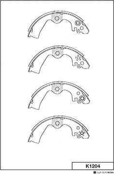MK Kashiyama K1204 - Комплект тормозных колодок, барабанные avtokuzovplus.com.ua