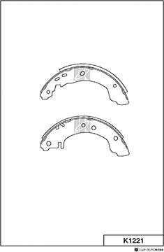 MK Kashiyama K1221 - Комплект тормозных колодок, барабанные avtokuzovplus.com.ua