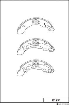 MK Kashiyama K1251 - Комплект гальм, барабанний механізм autocars.com.ua
