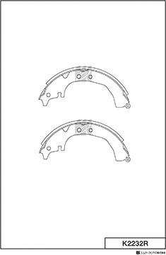 MK Kashiyama K2232R - Комплект тормозных колодок, барабанные avtokuzovplus.com.ua