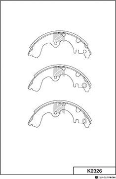 MK Kashiyama K2326 - Комплект тормозных колодок, барабанные avtokuzovplus.com.ua