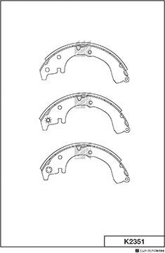 MK Kashiyama K2351 - Комплект тормозных колодок, барабанные avtokuzovplus.com.ua