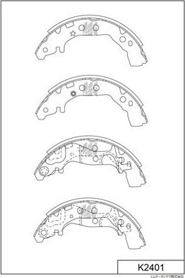 MK Kashiyama K2401 - Комплект тормозных колодок, барабанные avtokuzovplus.com.ua