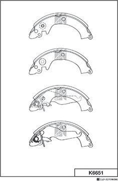 MK Kashiyama K6651 - Комплект тормозных колодок, барабанные avtokuzovplus.com.ua