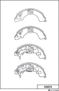 MK Kashiyama K6670 - Комплект тормозных колодок, барабанные avtokuzovplus.com.ua