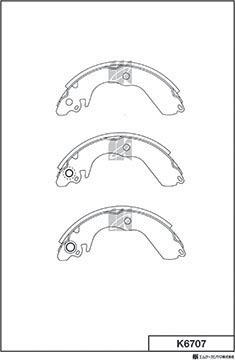 MK Kashiyama K6707 - Комплект гальм, барабанний механізм autocars.com.ua