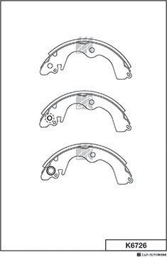 MK Kashiyama K6726 - Комплект гальм, барабанний механізм autocars.com.ua